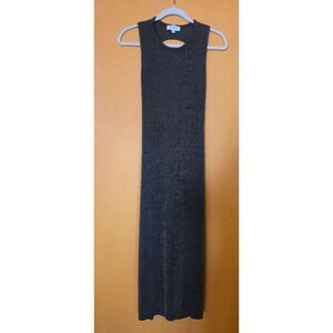 MABLE Size L maxi dress open back side slit Army Green